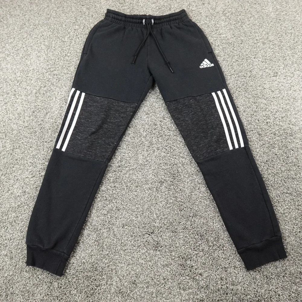 Adidas‎ Pants Mens S Black Track Warm Up Drawstring Jogger Sweatpants Gym Sweats